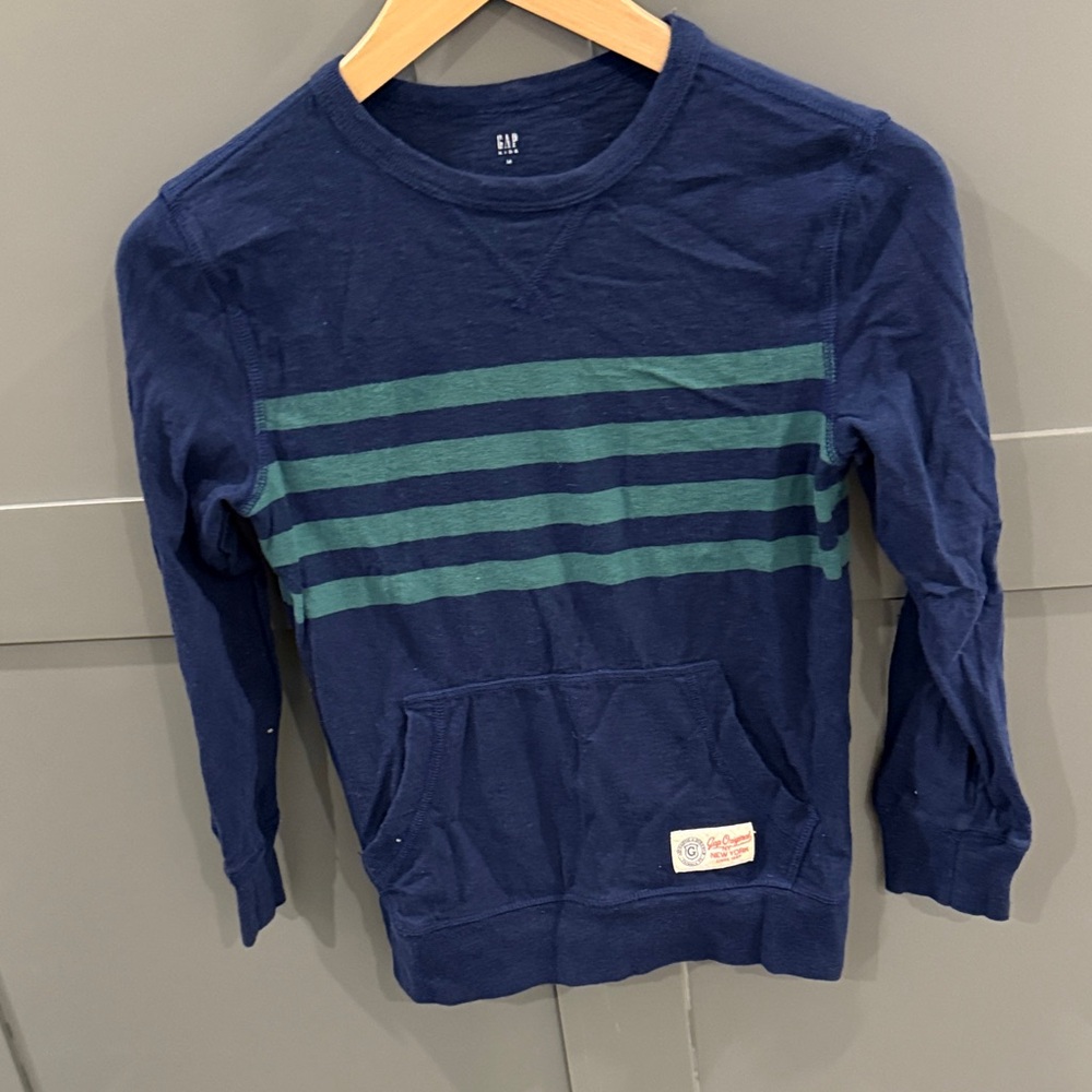 GAP Kids Blue and Green Striped Shirt